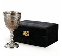 Silver Goblet with Gift Box - Vintage Style Decorative Drinking Cup - 150 ML Capacity - Floral Design Chalice for Home Décor, Collectors, Celebrations & Gifting