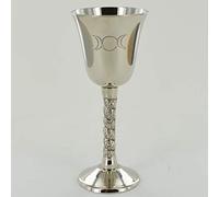 Silver Goblet with Magic Symbol Triple Moon for Neopaganism Wicca Gifts & Ritual Decor