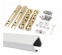 Silver/Gold/Bronze 8 - Wheels Bypass Barn Door Hardware Kit, Single Pocket Door Guide for Wood Door, Sliding Closet Door Track Top Mounted(Gold,6m(19.7ft))