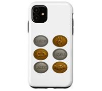 Silver & Gold Coin Uniting Symbols - Unity Love Peace Design Case for iPhone 11