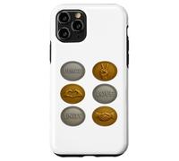Silver & Gold Coin Uniting Symbols - Unity Love Peace Design Case for iPhone 11 Pro