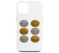Silver & Gold Coin Uniting Symbols - Unity Love Peace Design Case for iPhone 13
