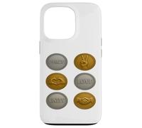 Silver & Gold Coin Uniting Symbols - Unity Love Peace Design Case for iPhone 13 Pro