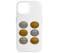 Silver & Gold Coin Uniting Symbols - Unity Love Peace Design Case for iPhone 14
