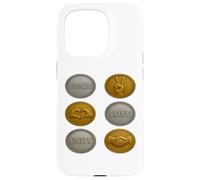 Silver & Gold Coin Uniting Symbols - Unity Love Peace Design Case for iPhone 15 Pro