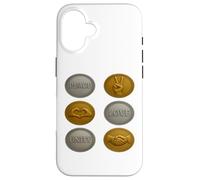 Silver & Gold Coin Uniting Symbols - Unity Love Peace Design Case for iPhone 16