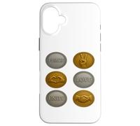 Silver & Gold Coin Uniting Symbols - Unity Love Peace Design Case for iPhone 16 Plus