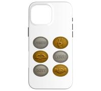 Silver & Gold Coin Uniting Symbols - Unity Love Peace Design Case for iPhone 16 Pro Max