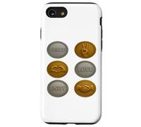 Silver & Gold Coin Uniting Symbols - Unity Love Peace Design Case for iPhone SE (2020) / 7 / 8