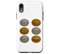 Silver & Gold Coin Uniting Symbols - Unity Love Peace Design Case for iPhone XR