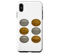 Silver & Gold Coin Uniting Symbols - Unity Love Peace Design Case for iPhone XS Max