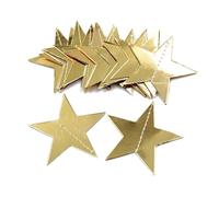 Silver gold glittery shiny 7cm,10cm 4m length stars bunting garland Christmas birthday home decoration made of card (Shiny gold, 10 centimeters)