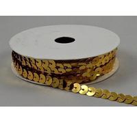 Silver/Gold/Red Small Bright Stringed Sequins 6mm x 1m Cut from roll (Gold)