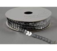 Silver/Gold/Red Small Bright Stringed Sequins 6mm x 1m Cut from roll (Silver)