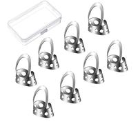 Silver Gold Stainless Steel Fingerpicks Set with Case, 8-Piece, 70x50x25mm, 26g, for Stringed Instruments