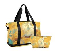 Silver Golden Monkey Carry On Weekend Bag with Wet Pocket Adjustable Strap Sport Training Bag for Hiking Large Capacity for Men Women
