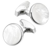Silver/Golden of Pearl Round Cufflinks for Men Women Classic Men's Cufflink Jewelry Set for Business Wedding Party Formal Events Daily Tuxedo Dress Shirt Accessories