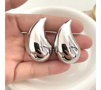 (silver) Gorgeous Exaggerated Large Frames For Women, Massive Stainless Steel, Gilded, Spectacular Jewelry For Ears