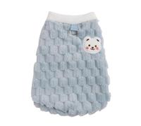 Silver gradient short faux wool winter coat for cats and dogs - cute plush, thick, stylish top, suitable for indoor(Light blue,M)