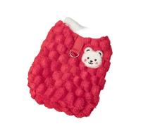 Silver gradient short faux wool winter coat for cats and dogs - cute plush, thick, stylish top, suitable for indoor(Red,XL)