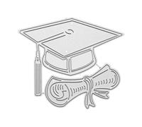 Silver Graduation Hat Cutting Dies Bachelor Cap Metal Die Cuts Graduation Theme Background Embossing Mold for DIY Crafts Scrapbook Album Paper Card Making, Die-Cutting and Embossing, Die-Cuts