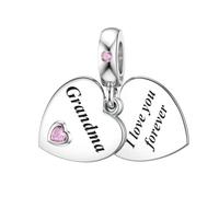 Silver Grandma Charm Pandora Nana Sterling Silver Heart Charm Birthday