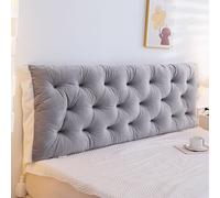 Silver Gray,100x50x5cm,Headboard with Large Back Cushion and Comfortable Reading Backrest for Bed, Couch, Wall and Day Bed