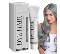 Silver Gray Hair Dye, Gray Silver Color Cream, Long-Lasting Natural Dying Cream, Hair Dye, Gray Natural Hair Color, Fashion Gray Hair