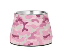 Silver Gray Raised Pets Water Bowl Non Slip Stainless Steel Cats Food Bowls for Slow Feed Cats Whisker Friendly