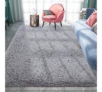(Silver Grey, 120cm x 170cm (3 ft 11" x 5 ft 7")) Large Shaggy Rug Thick Pile Door Mat Runner Carpet