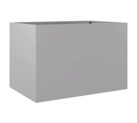 vidaXL Silver Planter 62x40x39 cm - Rectangular Galvanised Steel Flower Box for Outdoor/Garden/Patio Decor, Durable &