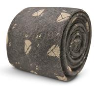 Silver Grey Cotton Men's Tie with Nautical Boat Pattern, 6.5cm Slim Necktie for Office, Weddings, Formal Events, Business, Gifting, Dinner, Classic Accessory