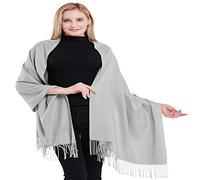 Silver Grey High Grade 100% Cashmere 2 Ply Shawl Pashmina Hand Made in Nepal NEW(Size: One Size)