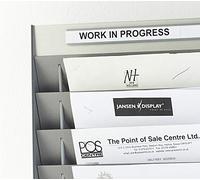 Silver/Grey Job Card/Filing Rack for A4 Landscape Service Documents - 12 Pockets