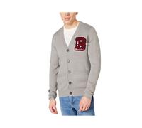 (Silver Grey, L) BRAVE SOUL Mens Cardigan Long Sleeve Open Front Regular Knitted Warm Button Top