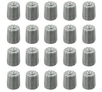 Silver Grey Plastic Tyre Valve Caps - Universal Dust Caps for Cars, SUVs, Bicycles, Motorcycles, Trucks - Rubber Airtight Seal, Screw-On (20 Packs)