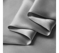 Silver Grey Real Silk Charmeuse Fabric 100% Pure Silk Soft Satin Fabrics by The Metre for Fashion Width 114cm