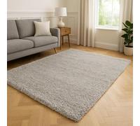 Silver Grey Rug Cloud-Like Soft Pile High-Traffic Area Carpet Calm Bedroom Lounge Mat Light Grey Plush Finish Easy to Maintain Rugs 120cm x 170cm (3ft 11" x 5ft 7")