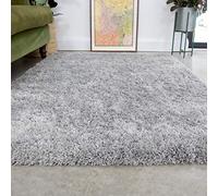 Silver Grey Shaggy Rug Modern Durable Super Soft Fluffy Shag Rugs Living Room Area Bedroom 59cm X 110cm