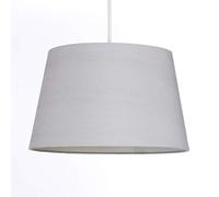 Silver Grey Tapered Drum Shade for Ceiling and Table Lamp 14 Inch Shade