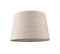 Silver Grey Textured Jacquard Cotton Drum Lamp Shade for Lamp Base or Pendant | 30cm x 20cm x 25cm | Inner Grey Cotton Lining by Happy Homewares