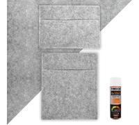 Silver Grey Van Carpet Lining, Storage Pouches & Adhesive Glue Monstershop Grey One Size