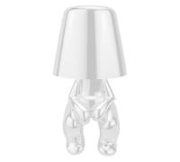 (silver, H) Bedside Touch Table Lamp, Gold Thinker Lamp Desk Light Cordless Rechargeable Portable Decorative Nightstand Lamp With Usb Charging