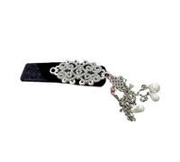 Silver Hair Clip With Flowing Tassels And Detailed Waterdrops And Pearls Hair Jewelry Hair Ornament For Stylish Women