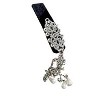 Silver Hair Clip With Flowing Tassels And Detailed Waterdrops And Pearls Hair Jewelry Hair Ornament For Stylish Women