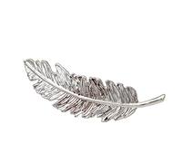 Silver Hair Clips Feather Hair Clips Barrettes Hair Pin, Elegant Hair Styling Clips, Fancy Hair Clips, French Hairpins Hair Clip Barrettes for Women Wedding Accessories (Silver, One Size)