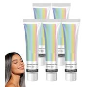 Silver Hair Dye Permanent, Natural Extract Silver Gray Hair Dye Cream, Long-Lasting Vibrant Silvers Hairs Balm, NonIrritating Gray Hairs Balm, Safely Saturated Color Haired Cream, Even Coverage (5PCS)