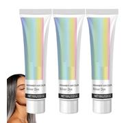 Silver Hair Dye Permanent, Natural Extract Silver Gray Hair Dye Cream, Long-Lasting Vibrant Silvers Hairs Balm, NonIrritating Gray Hairs Balm, Safely Saturated Color Haired Cream, Even Coverage (3PCS)