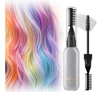 Silver Hair Mascara - Temporary Washable Hair Dye Colour for Metallic Styling, Grey Tones for Lashes & Brows, Integrated Comb Brush for Quick-Drying Application, Ideal for Parties, Festivals & Cosplay