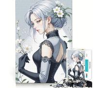 Silver-Haired Beauty in Gothic Lace 1000 Piece Jigsaw Puzzles for Teenagers Jigsaw Mental Logic Toy Leisure Time Fine Edge 50x75cm
